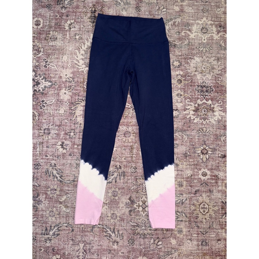 Aerie Chill Play‎ Move Navy Pink Tie Dye High Waisted Leggings Women Small NEW